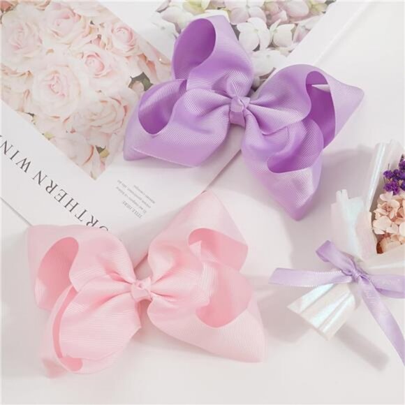 6" Grosgrain Ribbon Bow with Alligator Clips for Girls Toddlers Kids, 20 Pieces - Picture 6 of 7